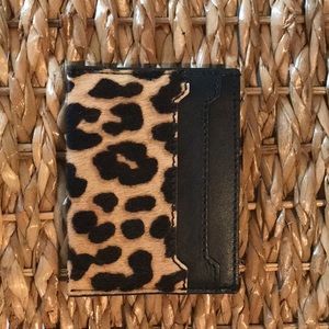JCREW leopard print card holder